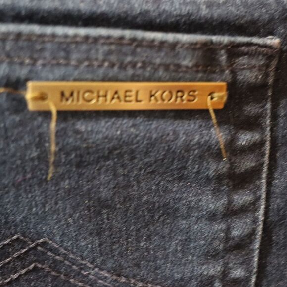 Michael Kors Y2K Vintage Capri Jeans 8 Dark Medium Wash Stretch Denim - Picture 9 of 13